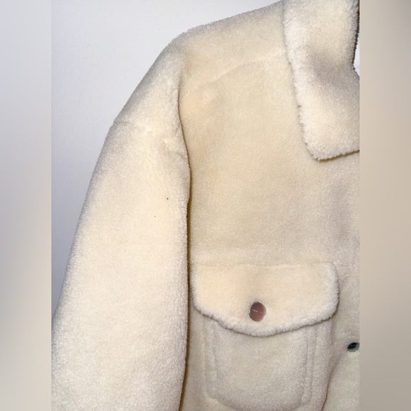 Anine Bing shearling oversized jacket ivory small teddy shacket - Picture 7 of 15